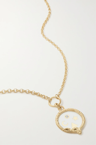 유럽직배송 파운드레 목걸이 FOUNDRAE Wholeness 18-karat gold, enamel and diamond necklace 1647597291213361