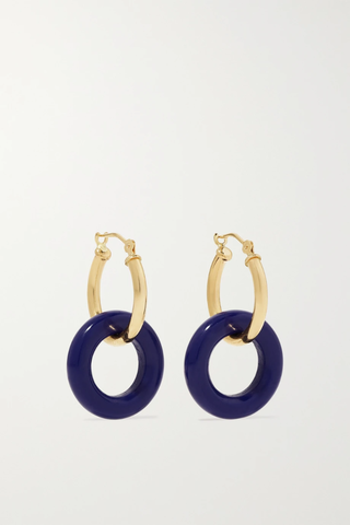 유럽직배송 마테오 귀걸이 MATEO Donut 14-karat gold lapis lazuli hoop earrings 1647597283747074