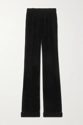 유럽직배송 생로랑 팬츠 SAINT LAURENT Pleated velvet flared pants 1647597276844568