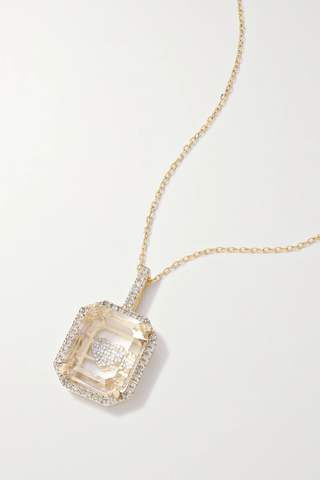 유럽직배송 마테오 목걸이 MATEO Initial 14-karat gold, quartz and diamond necklace 1647597298243456