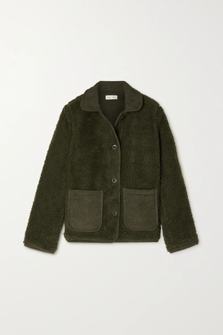유럽직배송 알렉스밀 자켓 ALEX MILL Corduroy-trimmed recycled fleece jacket 43769801097926535