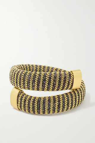 유럽직배송 캐롤리나부치 팔찌 CAROLINA BUCCI Caro gold-plated and Lurex bracelet 1647597282641736
