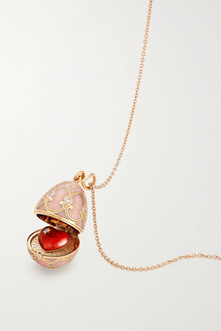 유럽직배송 파베르제 목걸이 FABERGÉ Heritage 18-karat rose gold, enamel and diamond necklace 1647597283494290