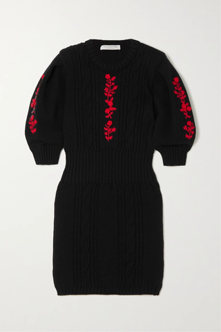 유럽직배송 필라소피디로렌조세라피니 미니원피스 PHILOSOPHY DI LORENZO SERAFINI Embroidered cable-knit wool mini dress 43769801095793371