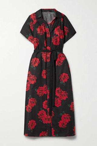 유럽직배송 아담립스 원피스 ADAM LIPPES Belted floral-print cotton-voile midi shirt dress 42247633208479789