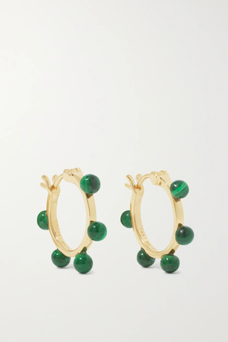 유럽직배송 마테오 귀걸이 MATEO Small Dot 14-karat gold lapis lazuli hoop earrings 1647597283747071