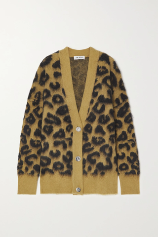 유럽직배송 아티코 가디건 THE ATTICO Leopard-print wool-blend cardigan 38063312418008546