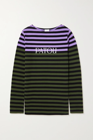 유럽직배송 파투 티셔츠 PATOU Printed striped organic cotton-jersey T-shirt 43769801096351004