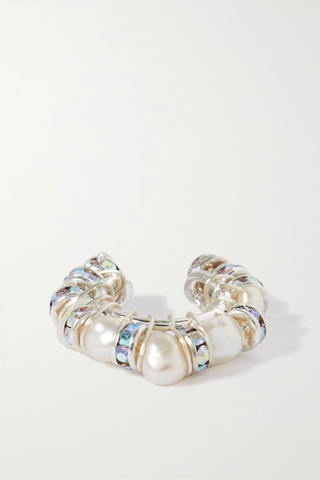 유럽직배송 PEARL OCTOPUSS.Y Silver-plated, crystal and pearl ear cuff 1647597282948425