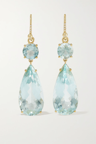 유럽직배송 아이린뉴워스 귀걸이 IRENE NEUWIRTH Gemmy Gem 18-karat gold, aquamarine and diamond earrings 1647597281955732