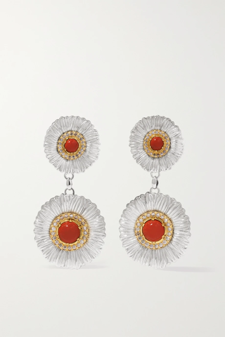유럽직배송 부첼라티 귀걸이 BUCCELLATI Blossoms sterling silver and gold vermeil, jasper and diamond earrings 42247633209197258