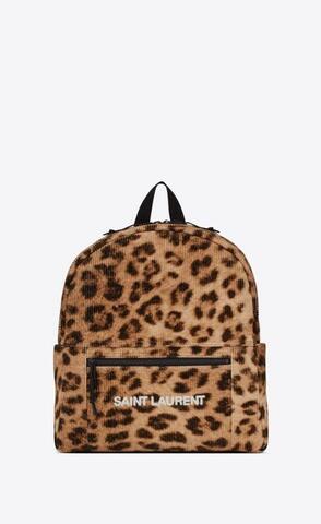 유럽직배송 입생로랑 백팩 SAINT LAURENT nuxx backpack in ribbed leopard print velvet 623698FAAIX2089