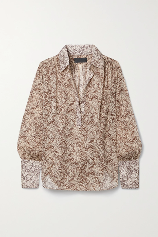 유럽직배송 닐리로탄 블라우스 NILI LOTAN Colleen floral-print silk-georgette blouse 38063312418892688