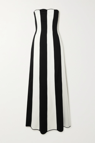 유럽직배송 발렌티노 VALENTINO Strapless scalloped striped crepe gown 42247633208866262