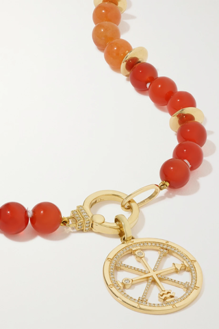 유럽직배송 SORELLINA Compass 18-karat gold, multi-stone and diamond necklace 1647597277590734