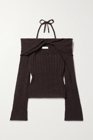유럽직배송 조나단심카이 스웨터 JONATHAN SIMKHAI Cambria twisted off-the-shoulder knitted sweater 1647597277584864
