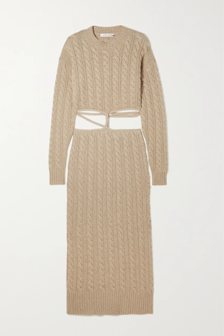 유럽직배송 크리스토퍼에스버 원피스 CHRISTOPHER ESBER Tie-detailed cutout cable-knit wool and cashmere-blend dress 1647597282842656