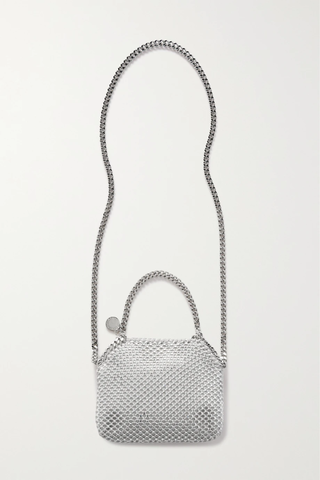 유럽직배송 스텔라맥카트니 숄더백 STELLA MCCARTNEY The Falabella mini crystal-embellished mesh and satin shoulder bag 43769801095185283