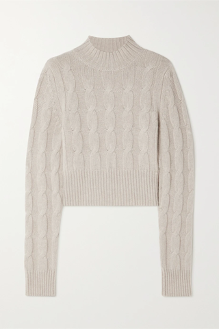 유럽직배송 르카샤 스웨터 LE KASHA + NET SUSTAIN Murano cropped cable-knit organic cashmere turtleneck sweater 43769801097664131